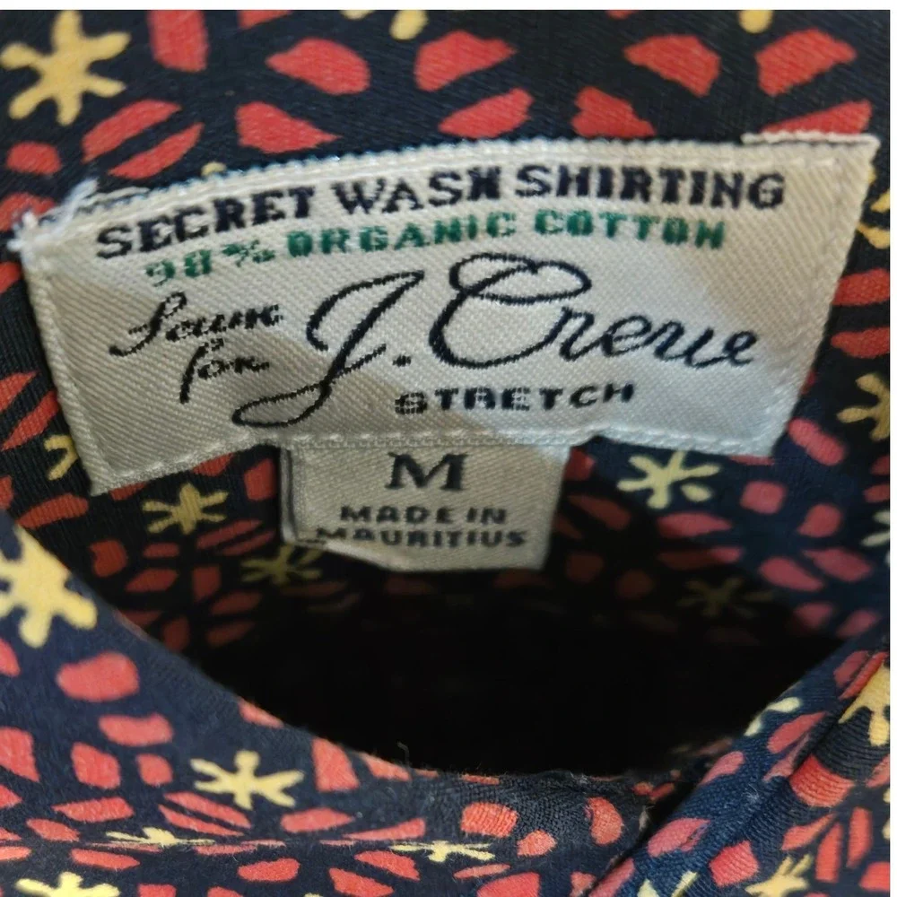 J.Crew Secret Wash Slim Stretch Organic Cotton Floral Shirt‎ M